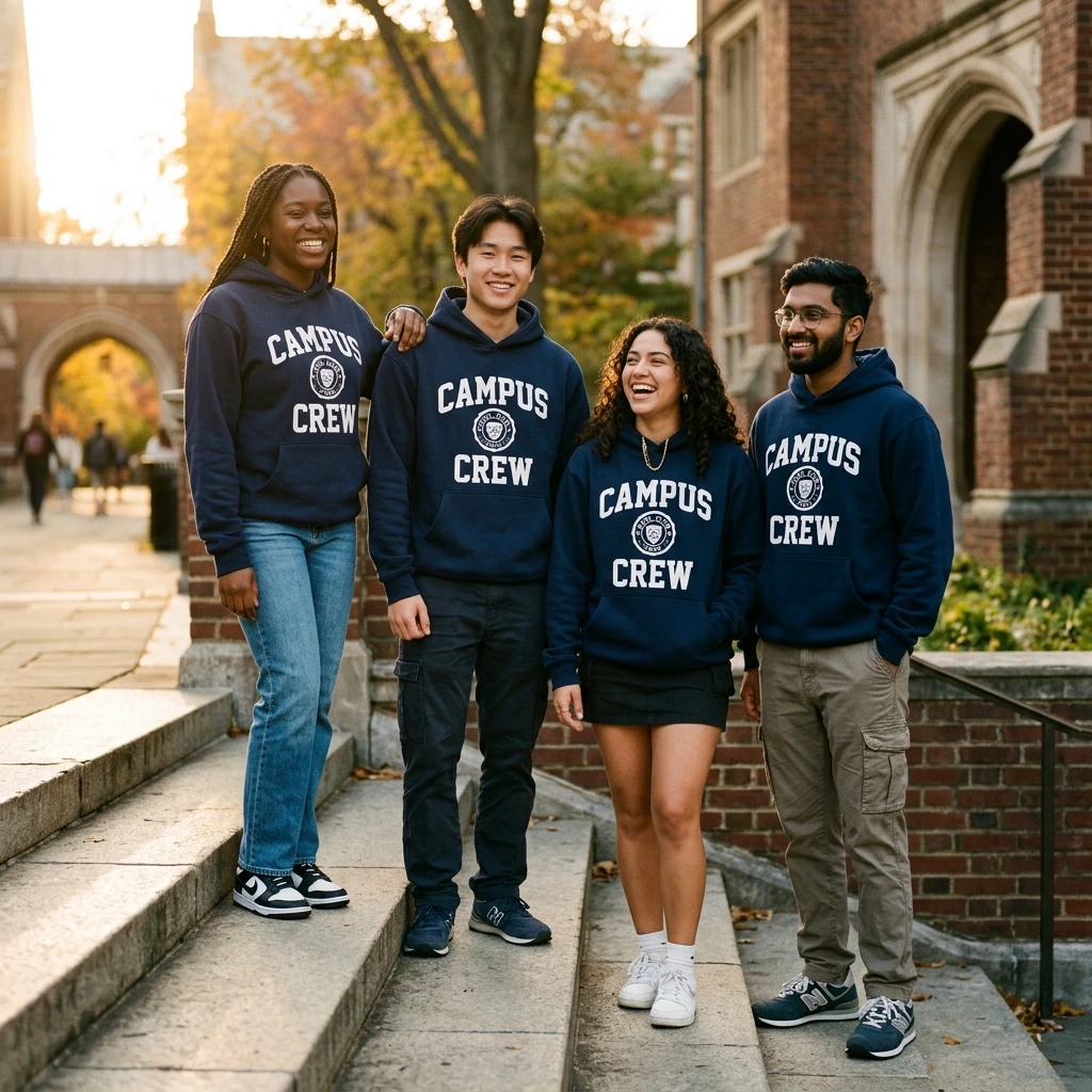 Illustrative campus & club apparel design